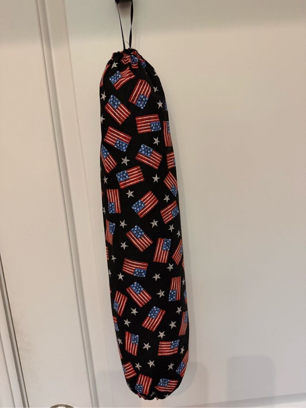 Handmade Plastic Bag Holder-Flags and stars
